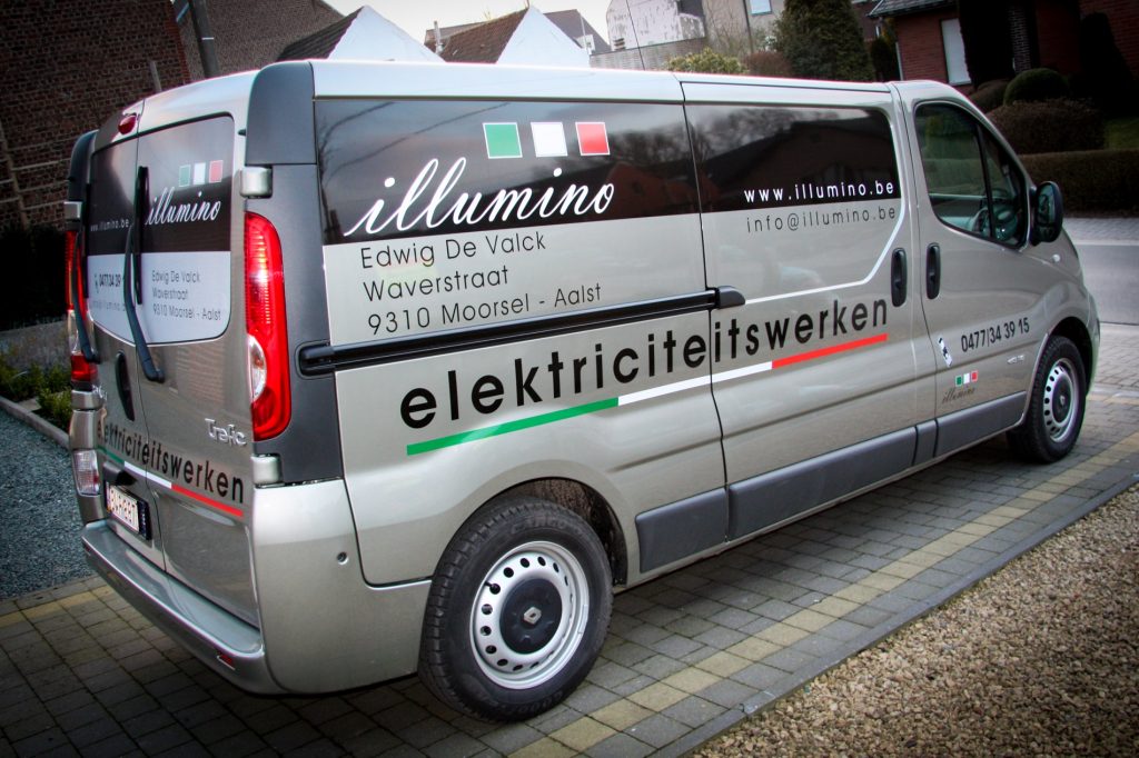 Belettering bestelwagen All Publi Affligem